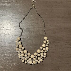 White and gold statement necklace